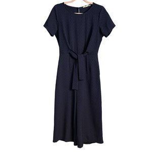 Lulu's Main Thing Navy Blue Tie-Front Short Sleeve Culotte Jumpsuit Size Small